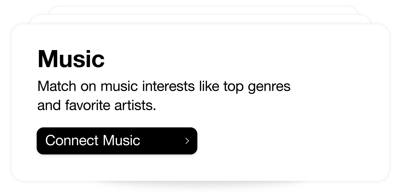 Music and shared interests in the app